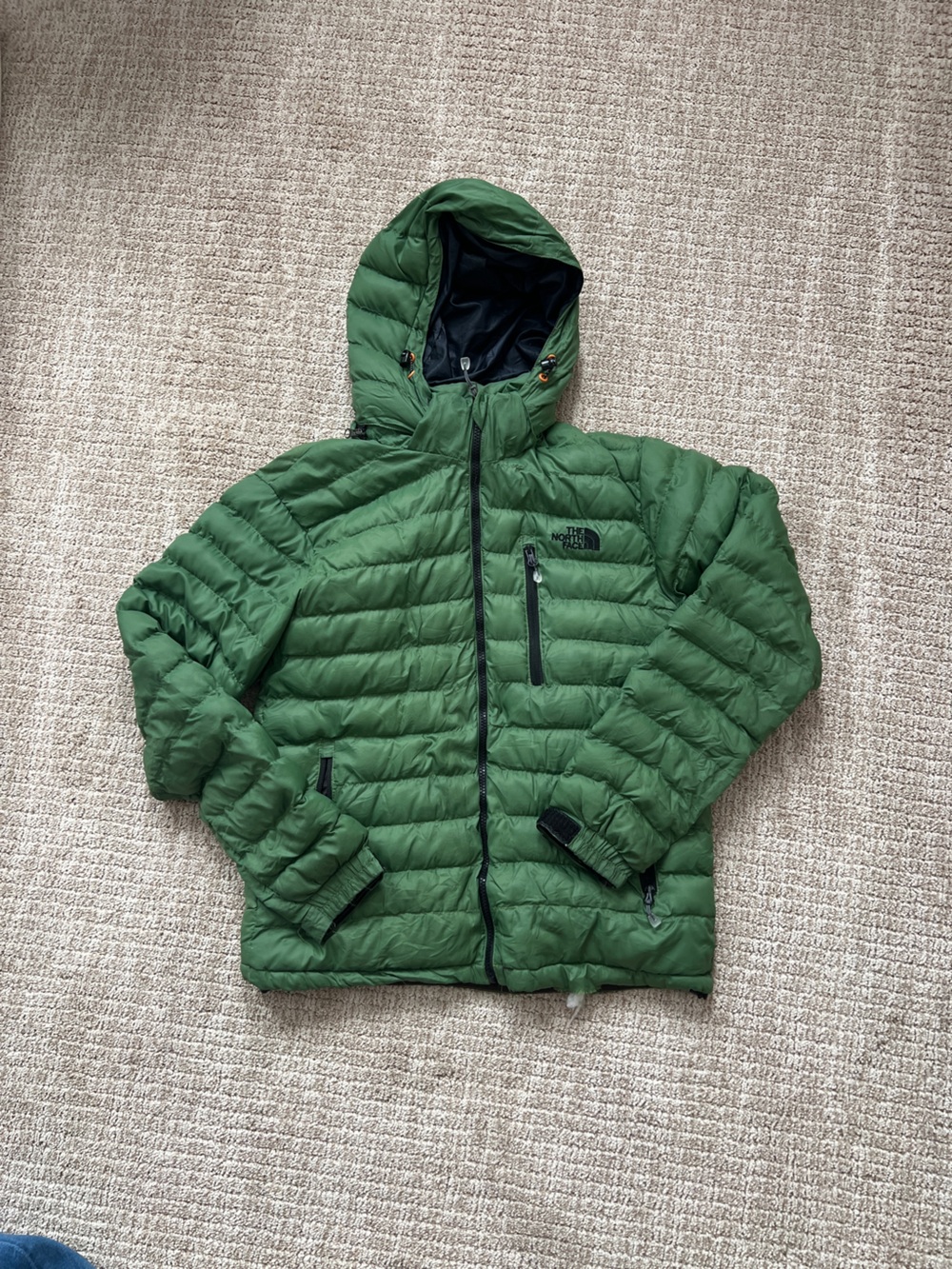 The North Face Green Lightweight Puffer Jacket with Detachable Hood